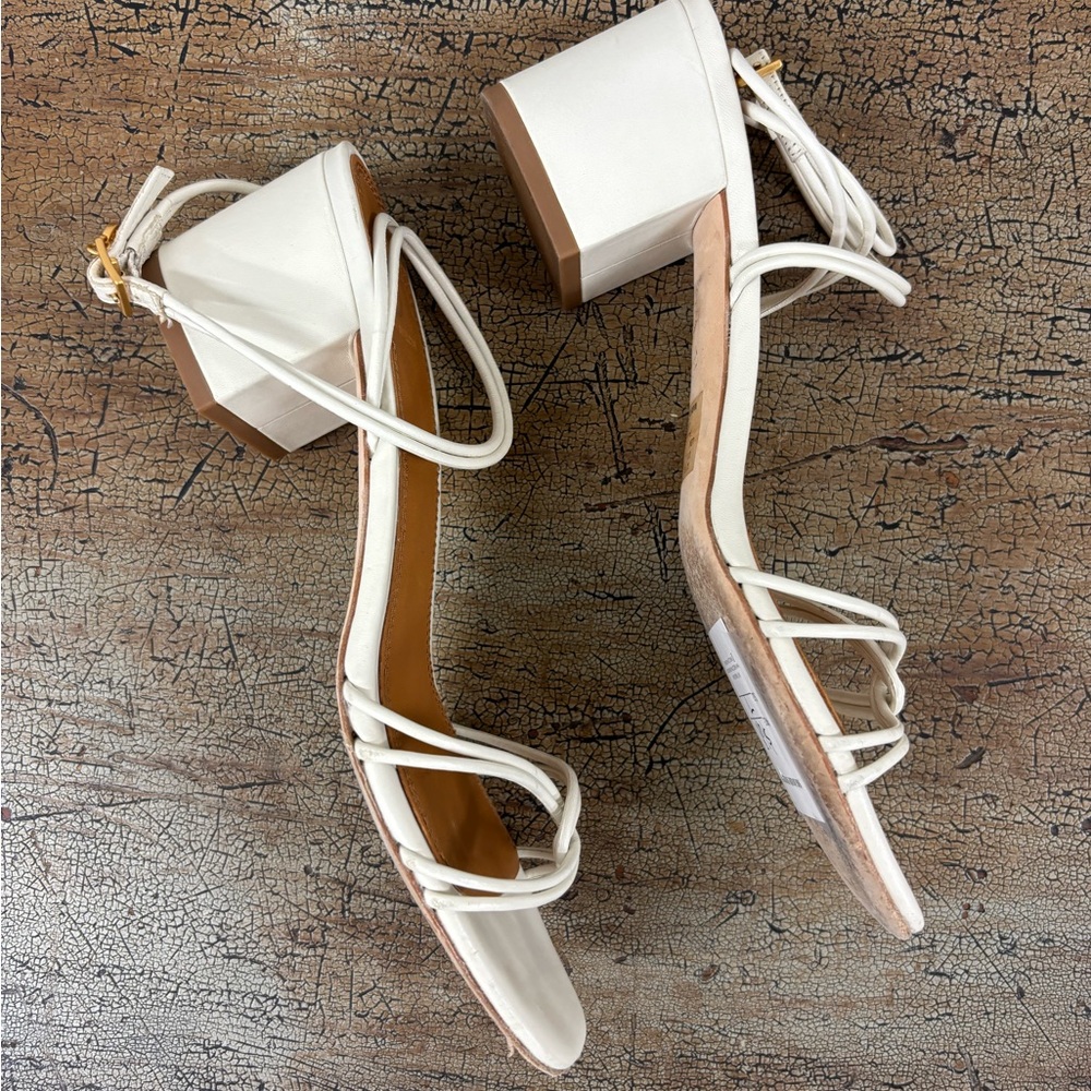 Tory Burch White Strappy Heels - Picture 5 of 9